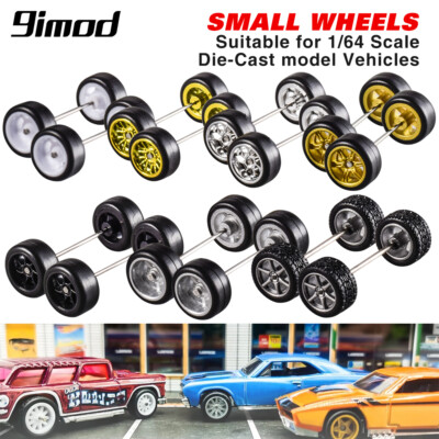 RC Wheels and Rubber Tires 11mm Rim Tires for Hot Wheel Matchbox Domeka 1:64 Car