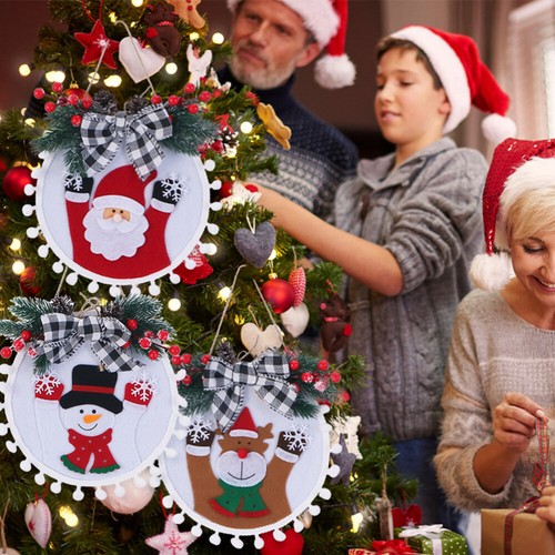 Weihnachtsmann-Ornamente Kranzaufhänger Für Die Haustür Dekorationen - Bild 5 von 12