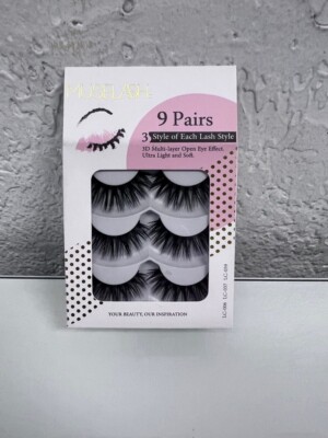 MUSELASH 3D Multi-Layer 3 Pairs 3 Style,  False Eyelashes Lashes