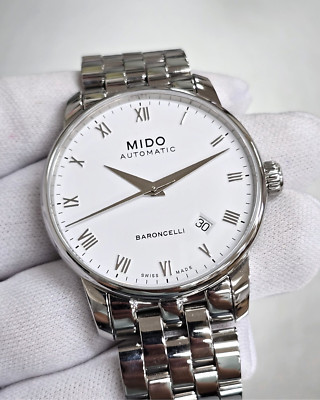 Mido Baroncelli Automatic 38mm White Dial SS Men's Watch M8600.4.26.1
