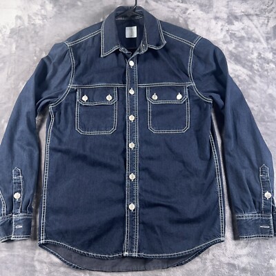 Sandro Paris Mens Dark Blue Denim Jacket Superb Color Size Small