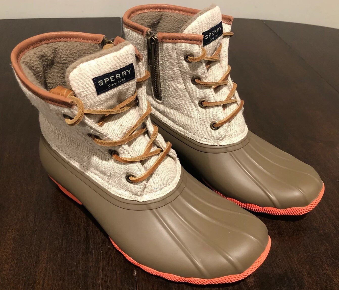 sperry saltwater taupe coral