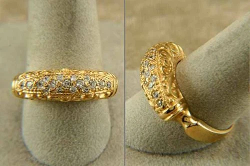 ANILLO BIZANTINO EN ORO AMARILLO LAMINADO CON PIEDRAS DE CIRCONIO - Imagen 2 de 4