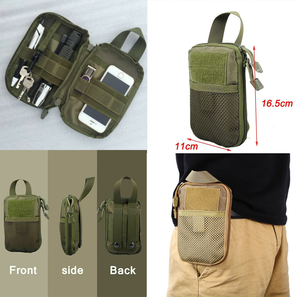 2-Pack Tactical MOLLE Pouches - Compact Utility Bags For Hiking & Outdoor Gear