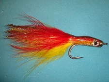 FLY FISHING FLIES - Red/Yellow Deep SURF CANDY size 1/0 (3 ea.) w/ epoxy