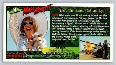 1996 Topps Widevision MARS ATTACKS #4 First Contact Calamity! Card