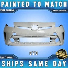 NEW Painted *070 Blizzard White* Front Bumper Cover for 2012-2015 Toyota Prius