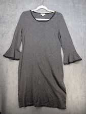 Calvin Klein Sweater Dress Bell Sleeve Knee Length Size Large Grey