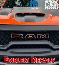 Ram 1500 TRX Grill " R A M " Emblem Overlay Decal 2023 2024
