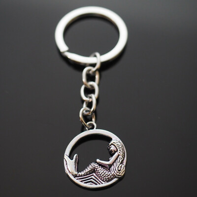 Mermaid Key Chain Silver Pendant Keychain Siren Goddess of the Sea Water Nymph
