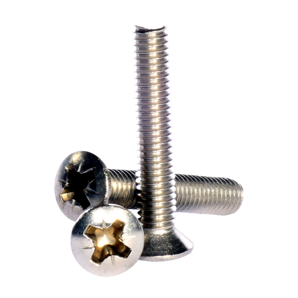 BOLT BASE M2.5 M3 M4 M5 M6 A2 Stainless Steel Pozi Raised Countersunk Machine Screws