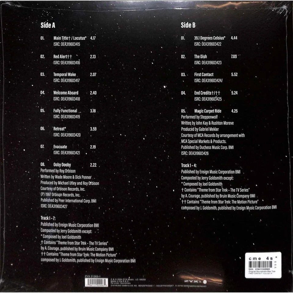 Original Soundtrack-Star Trek / FIRST CONTACT (coloured LP) / Zyx Music / ZYX 2 - Bild 2 von 2