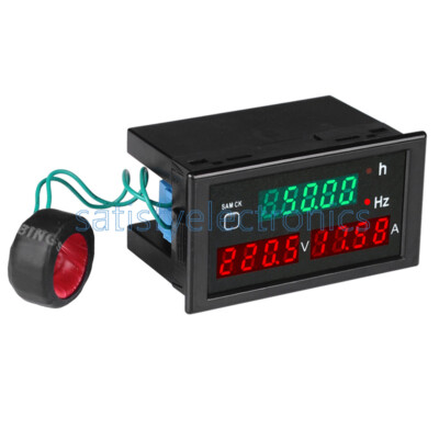 AC 80-300V 45-65Hz 100A Digital Panel Meter Voltmeter Frequency Volt Amp Meter
