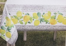 Printed Fabric Tablecloth 60"x84" Oblong, CITRUS FRUITS,LEMONS,TUSCANY CITRUS,BM