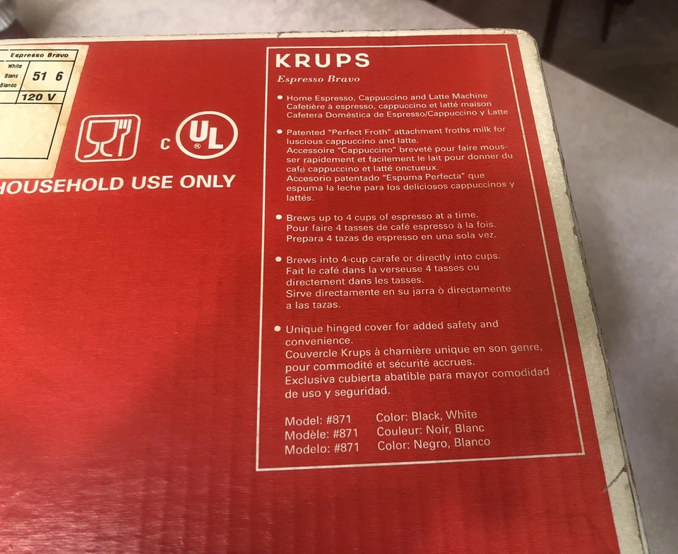 Krups Expresso Bravo Modelo 871 Blanco. Nuevo con caja Foto 3 de 4