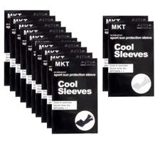 Black & White UV Sun Protection Sports Cover Cooling Arm Sleeves Pack Of 12