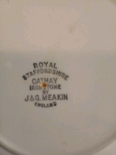 9" Soup Plate Royal Staffordshire Cathay Ironstone J&G Meakin Flow Blue - Picture 4 of 4