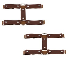 2 PCS Punk Leather Garter Elastic Stud Leg Garter Belt for Women Gothic