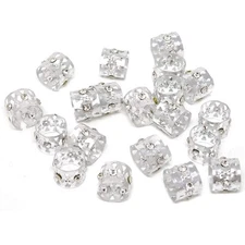 Honbay 20Pcs Silver Rhinestone Hair Rings Dreadlocks Beads Braid Cuffs