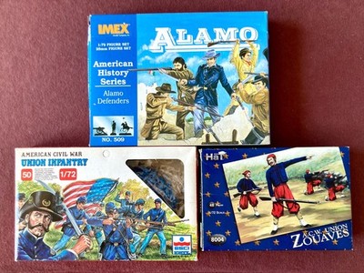 1/72 Imex Alamo Defenders, Esci Union Infantry, HaT Zouaves (3 Complete sets +)