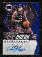 2023 Panini Mosaic Fast Break Blue Prizm 3/25 Cameron Thomas #FB-CAM Auto 14mf