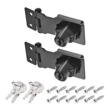 2Pcs 2.5Inch Keyed Hasp Locks Twist Knob Locking Keyed Alike, Black