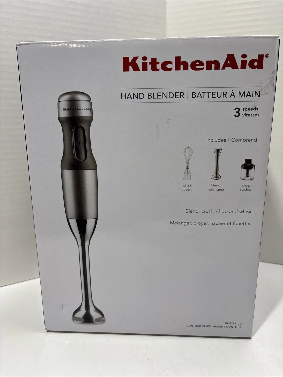 KitchenAid Hand Blender 3 Speed with Accessories KHB2351CU NEW With Box
Opens in a new window or tab