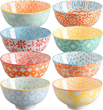 Ceramic Bowls, 10 Oz Small Bowl, Set of 8 Ice Cream Bowls, Dessert Bowl for Sals