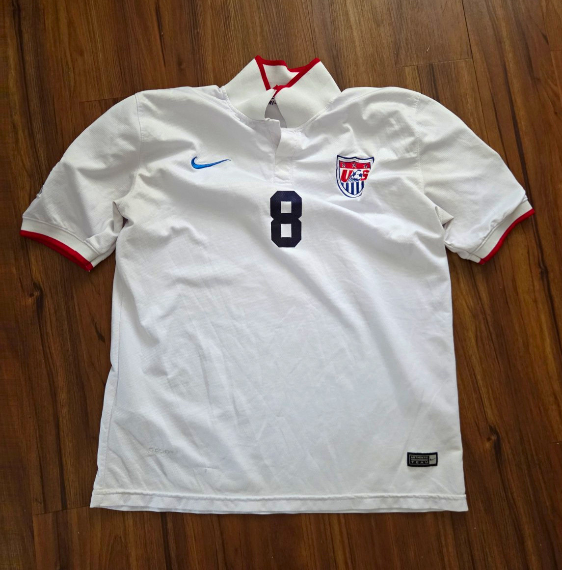 Nike USA National Team #8 Soccer Jersey XL White FIFA World Cup 2014 Brasil