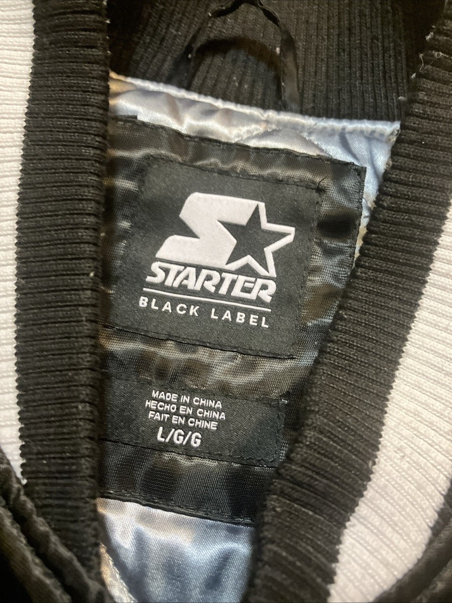 Las Vegas Raiders Large Men's Starter Black Label Jacket Satin