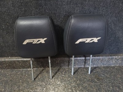 2007 Ford F-150 FTX Front Head Rests Pair Black Leather Embroidered Logo OEM