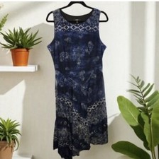 Vera Wang Indigo Sleeveless  Midi Dress | SZ SMALL