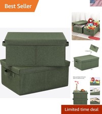 Storage Bins with Lids for Organizing, Pack of 2, Storage Boxes with 2 Carryi...