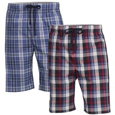 Men's 2 Pack Woven Pajama Jam Shorts Plaid Loungewear with Pockets XL 40-42 