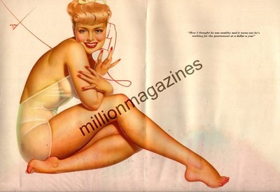 1941 Original Esquire Gatefold - George Petty - He only makes $1 a year