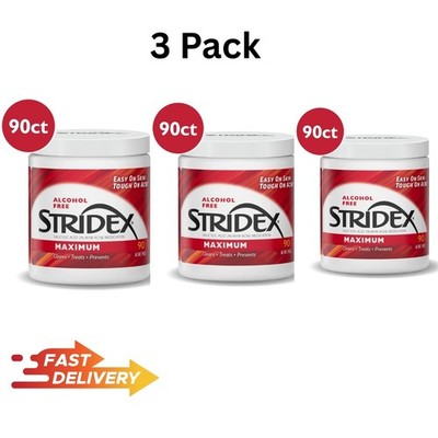 ( 3 PACK ) Stridex Medicated Acne Pads Maximum Strength CLeans Treats Prevents