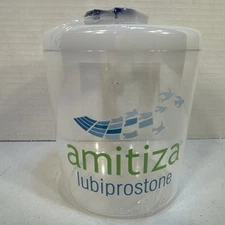 Amitiza Pharmaceutical Advertising Promotional Item Canister Plastic Jar