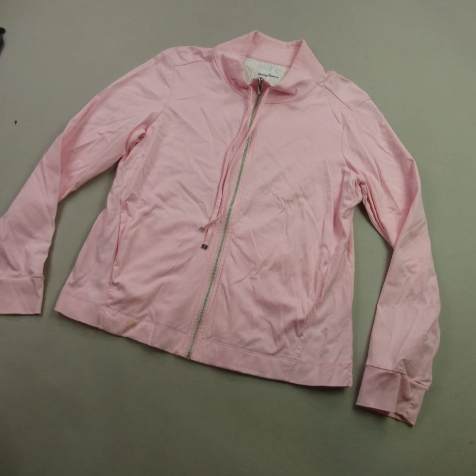 Tommy Baham Chaqueta Mujer Pequeña Cremallera Completa Manga Larga Exterior Rosa Foto 2 de 4