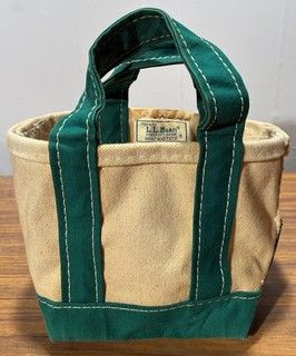 Vtg LL Bean Mini Micro Boat and Tote Bag Green 1980s RARE
