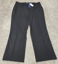  348 Womens Polo By Ralph Lauren Black Wide Leg Pleated Pants Wool Sz 12 34x30 