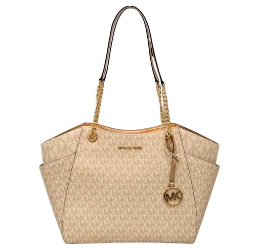 BOLSO DE MANO MICHAEL KORS JET SET VIAJE CADENA DE HOMBRO GRANDE MK ORO ROSA - Imagen 4 de 13