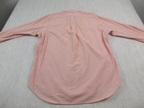 Ralph Lauren Dress Shirt Mens Large White Orange Striped Classic Fit Button Down - Picture 2 of 9