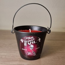 Go Away Evil After Dark Rose Scented Candle in Metal Bucket Halloween Home Decor