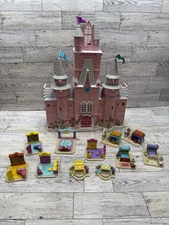 Vintage Lewis Galoob My Pretty Dollhouse Pink Swan Castle And Furniture