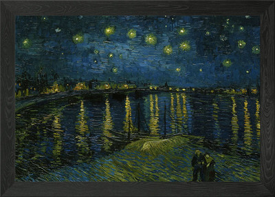 Sternennacht auf der Rhone gerahmtes Wandbild Poster Leinwanddruck Bild