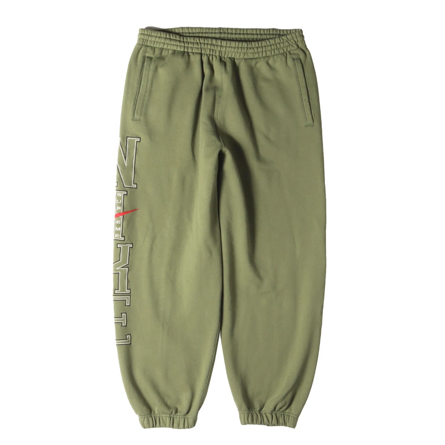 Pantalon de survêtement Supreme Nike Collab Olive L coton polymé mélangé brodé occasion
