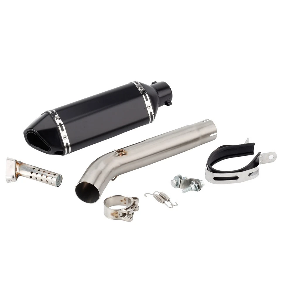 For Yamaha YZF600R Thundercat 1995-2007 Exhaust Mid Link Pipe Black Muffler Tips - Image 2 of 4