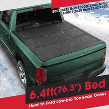 6.4ft Low-pro Tonneau Cover for 02-25 Ram 1500(Classic Only)&03-25 Ram 2500 3500