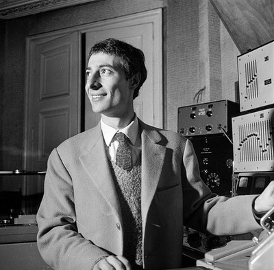 Luc Ferrari in the studio of the street of the University 1960s Old Photo 1