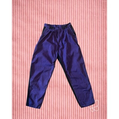 Vintage Code Zero Purple Black Pleated Parachute Pants Women's Size M MC Hammer